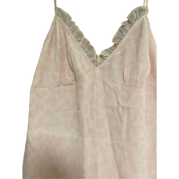 LPA Marzia Mini Dress in Pink Leopard Size Small New with Defect (13-1) - Picture 4 of 8